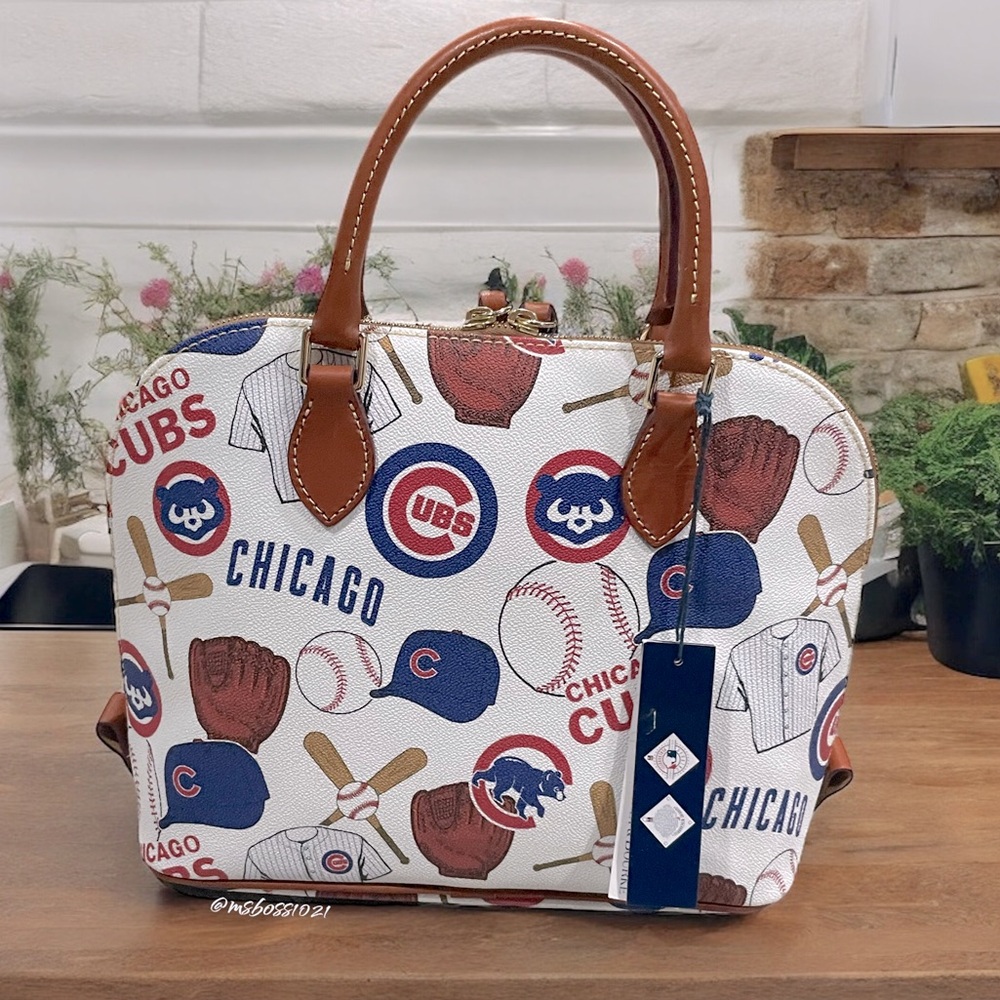 Dooney and Bourke Chicago Cubs Zip Zip Satchel in White NWT - Picture 5 of 9